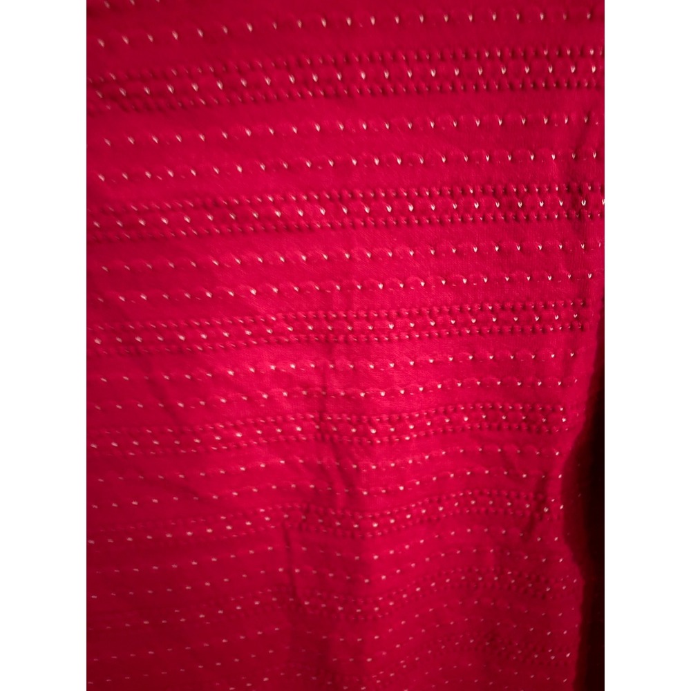 Chicos Coral Pink Textured Stripe Scoop Neck Short Sleeve Top Size 3 XL